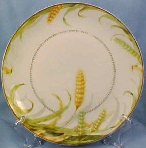 Lovely Golden Wheat Porcelain Cake Cookie Plate Bavaria
