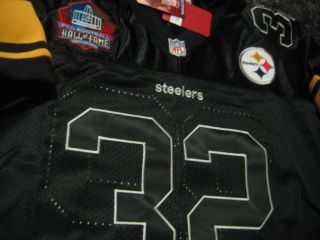 32 Franco Harris Pittsburgh Steelers w HOF Patch sewn Jersey 56 black