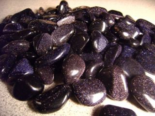 Goldstone Blue 1 Medium Tumbled Stone MD Crystal Healing Reiki Wicca