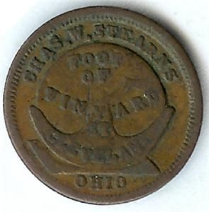 Chas Stearns Cleveland Oh Grindstone Pictoral Civil War Storecard Nice