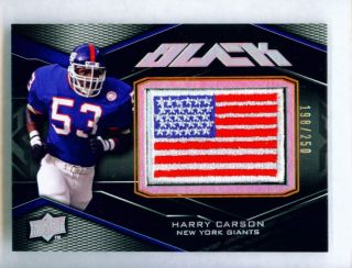 Harry Carson 2009 UD Black American Flag Patch Card New York Giants