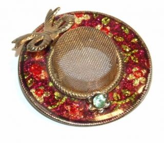  GT Mesh Confetti Lucite Rhinestone Flower Hat Pin Brooch