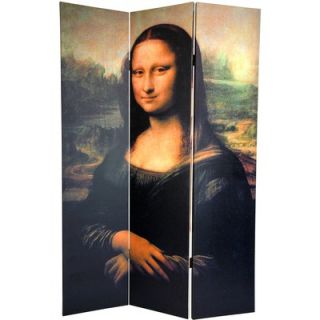 Oriental Furniture 6 Feet Tall Double Sided Mona Lisa and Botticelli