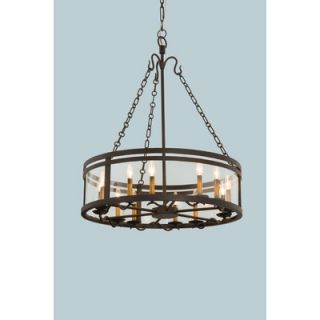 Kalco Morris 12 Light Chandelier with Glass Shade