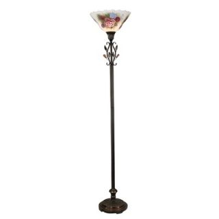 Dale Tiffany Hand Painted Rose 1 Light Floor/Torchiere