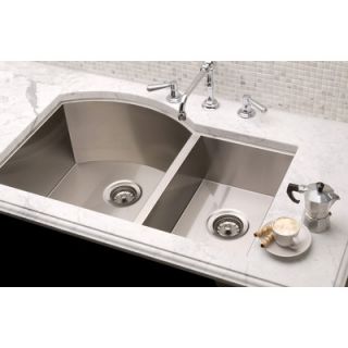 Kraus Stainless Steel Undermount 32 Double Bowl Kitchen Sink with