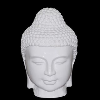 Urban Trends 11 White Ceramic Buddha Head Statue