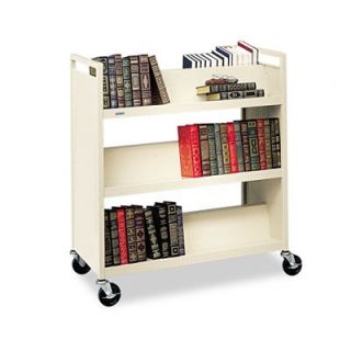  Shelf Steel Book Cart, Six Shelves, 37 x 18 x 42, Putty   BREV336