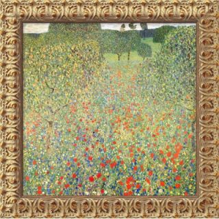  Papaveri) by Gustav Klimt, Framed Canvas Art   19.5 x 19.5