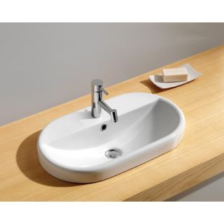 Bissonnet Traffic 23.6 Meridian Oval Semi Recessed Bathroom Sink in