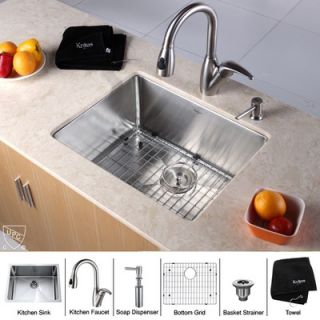 Kraus 23 Undermount Single Bowl Kitchen Sink with