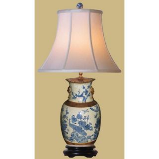 Oriental Furniture 27 Vase Lamp in Blue and White   LMP LPJBW1013K