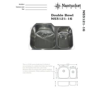 Nantucket Sinks 31.5 Offset Double Bowl Undermount Kitchen Sink in