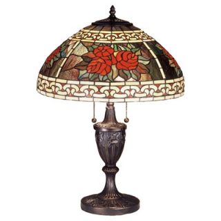 Meyda Tiffany 25 H Roses and Scrolls Table Lamp