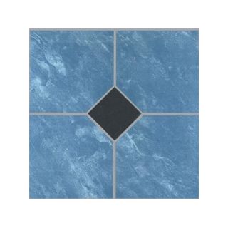 Home Dynamix Vinyl Blue Marble / Black Diamond Floor Tile (Set of 20