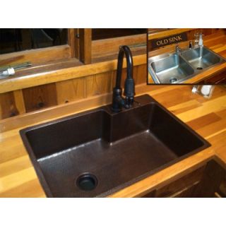Premier Copper Products 33 Kitchen Single Basin Sink with Space for