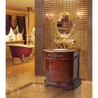  32 Bathroom Vanity in Dark Cherry Red with Marble Top   GM 2210 32