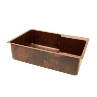Premier Copper Products 33 Kitchen Single Basin Sink with Space for
