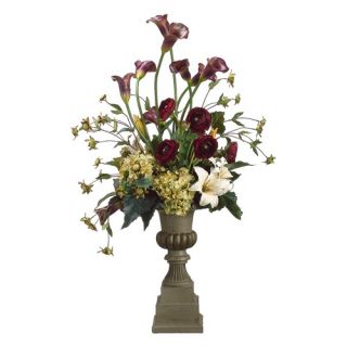 37 Calla Lily, Hydrangea and Lily Floral Arrangement with Tall Urn