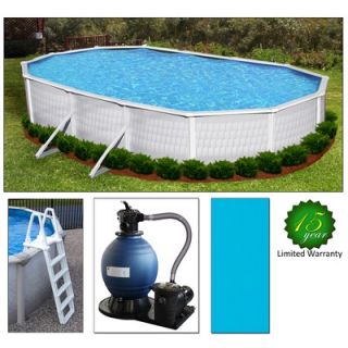 Swim Time Belize 41 Oval Above Ground Pool Package in Highland Gray