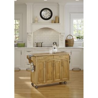 Crosley Stainless Steel Top Kitchen Cart/Island in Classic Cherry with