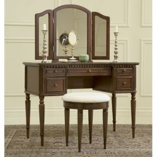 Powell 43 Warm Cherry Vanity Table with Mirror