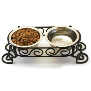 Ethical Pet Stainless Steel Scroll Work Double Diner   5849/50/51/52