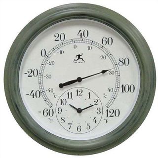 Infinity Instruments The Contra Outdoor Wall Clock / Thermometer