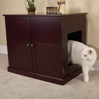 Pet Studio Cat Litter Box Cabinet in Mahogany   ZW869 54
