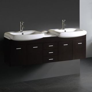 Vigo 59 Double Bathroom Vanity in Wenge   VG09001104K1