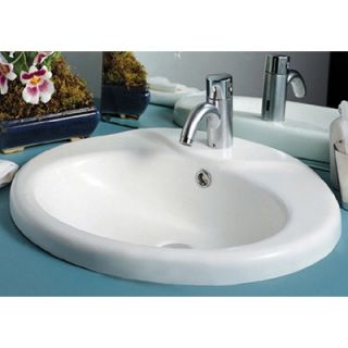 Whitehaus Collection China Drop in Sly Oval Bath Basin with a Chrome