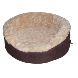 Soft Touch Faux Suede Oval Cuddler Dog Bed in Brown   PET63OC189