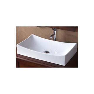 69 x 18.88 Square Ceramic Vessel Sink without Overflow in White