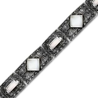  Mother of Pearl Art Deco Style 71 4 inches Link Bracelet
