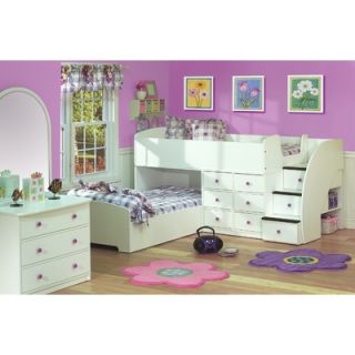 Bolton Furniture Mission Twin over Twin L Shaped Bunk Bed with Desk