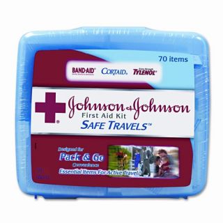 Portable Travel First Aid Kit, 70 Pieces, Plastic Case