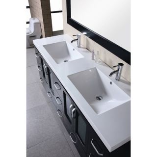 Design Element Stanton 72 Double Vanity Set with Drop in Sinks