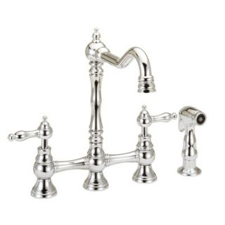 Belle Foret Double Handle Widespread Bridge Kitchen Faucet with Side