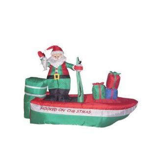 Long Christmas Inflatable Santa Claus Fishing