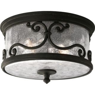  Lighting Augusta Outdoor Flush Mount in Forged Black   P5735 80
