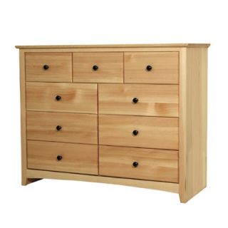 Maco Furniture Windridge Solid Pine Shaker 9 Drawer Dresser