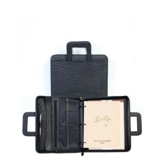 Scully Ostrich Leather Zip Binder With Drop Handles   96z 0 Ostrich