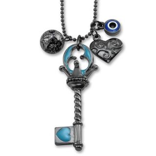 West Coast Jewelry Silvertone Multi Charm Key Necklace   WCJ TN104/5