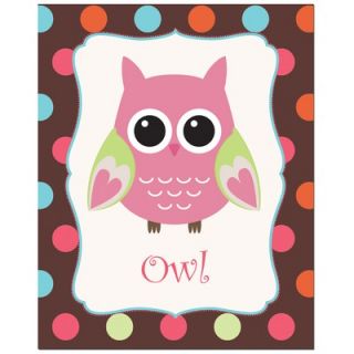 Secretly Designed Solid Color Owl with Polka Dot Back Ground Art Print