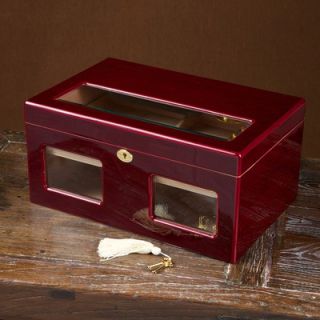 Home Loft Concept Humidor with Glass Top in Cherry