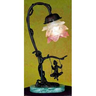 Meyda Tiffany 14 H Cherub On Swing Accent Lamp