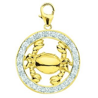 EZ Charms 14K Yellow Gold Diamond Zodiac   Cancer Charm