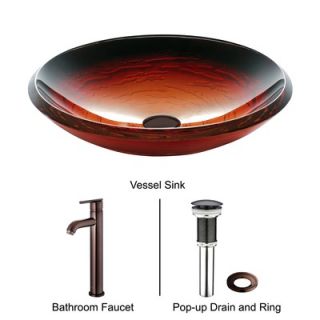 Vigo Magma Glass Vessel Sink with Faucet in Oil Rubbed Bronze