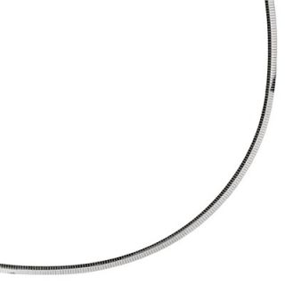 Jewelryweb Sterling Silver Rhodium Plated 4mm Classic Omega Necklace
