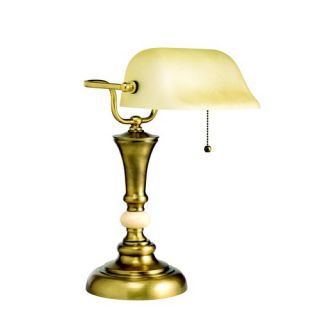 Kirketon Bankers Desk Lamp in Antique Brass